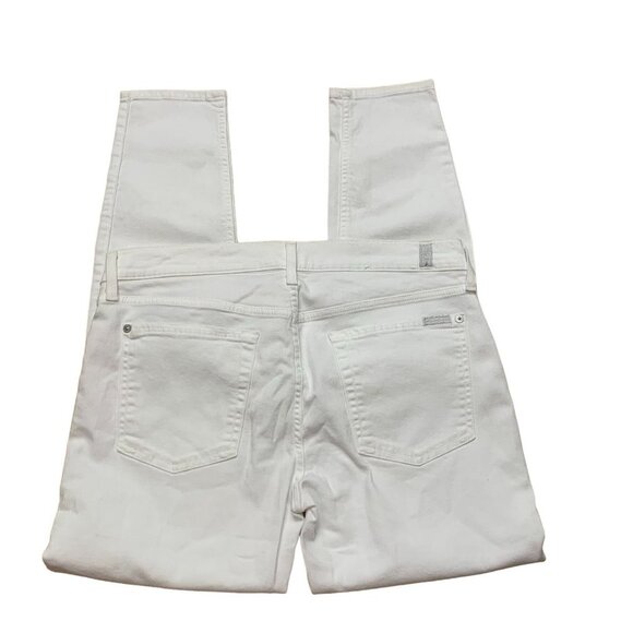 7 For All Mankind Ankle Skinny Jean with Faux Pockets White Size 32 - Picture 10 of 14